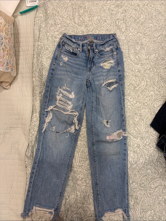 American Eagle Outfitters Denim - American Eagle Outfitters Light Blue Distressed Boyfriend Jeans